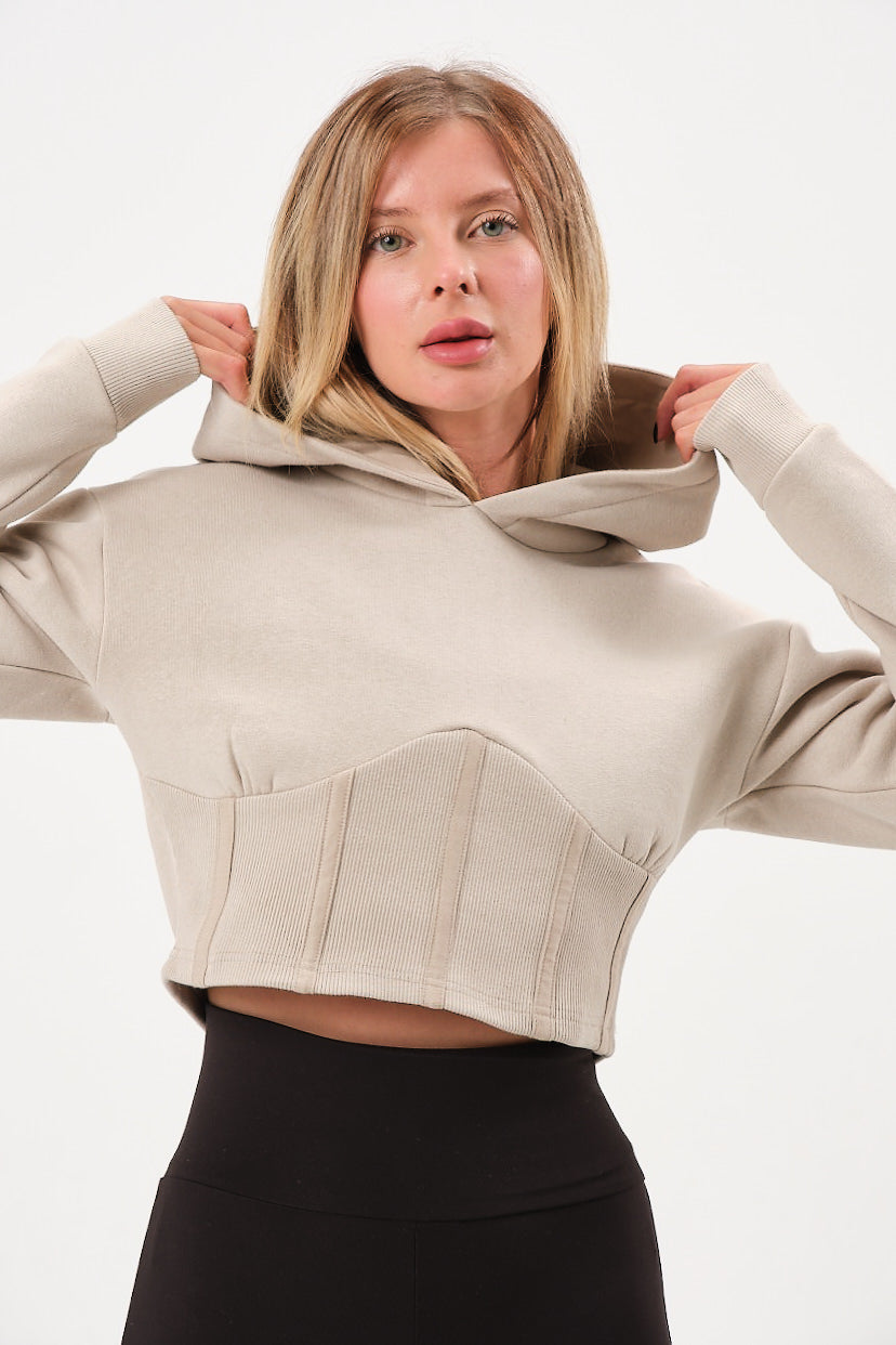 Corset Hoodie Stone