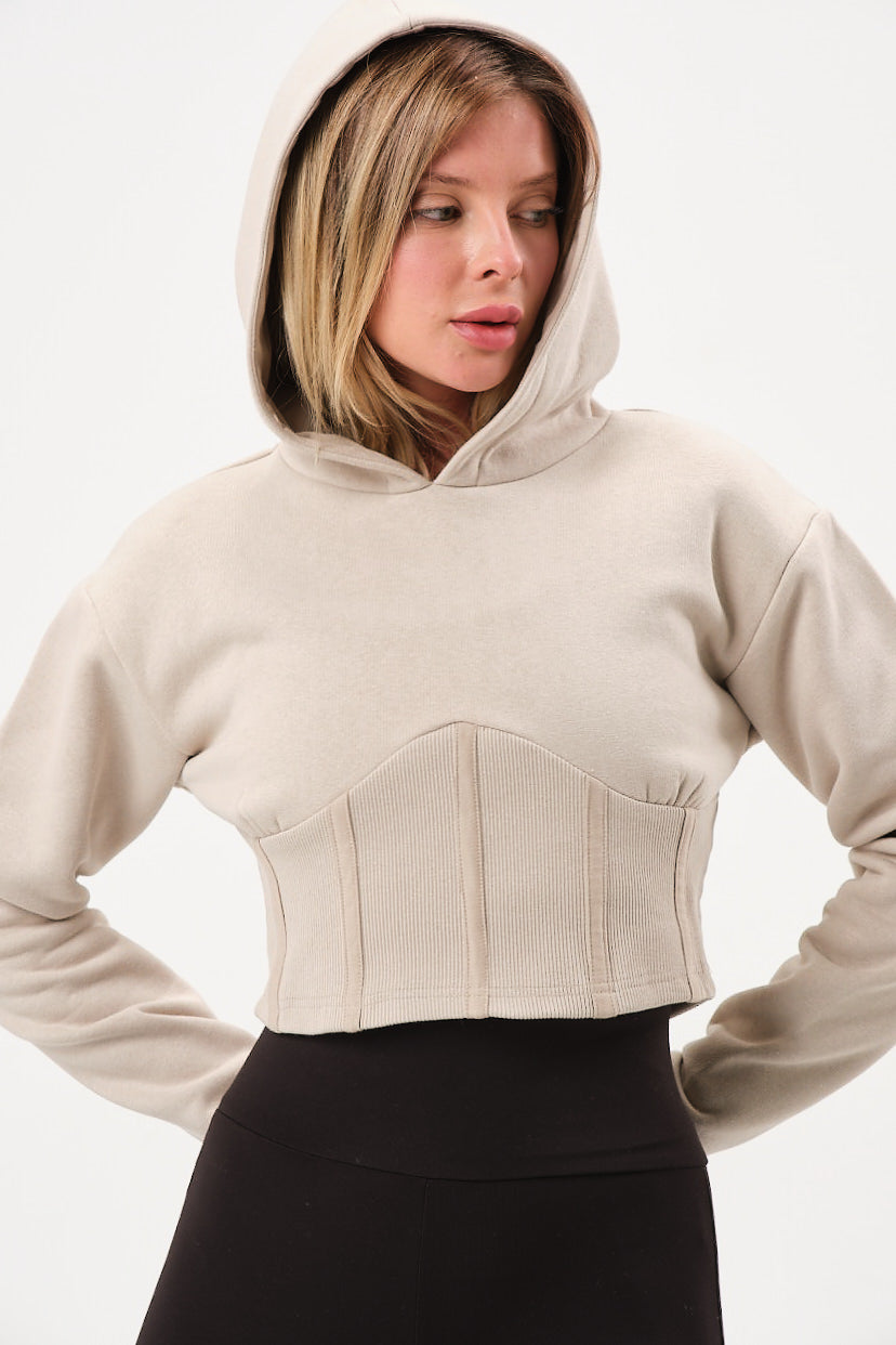 Corset Hoodie Stone