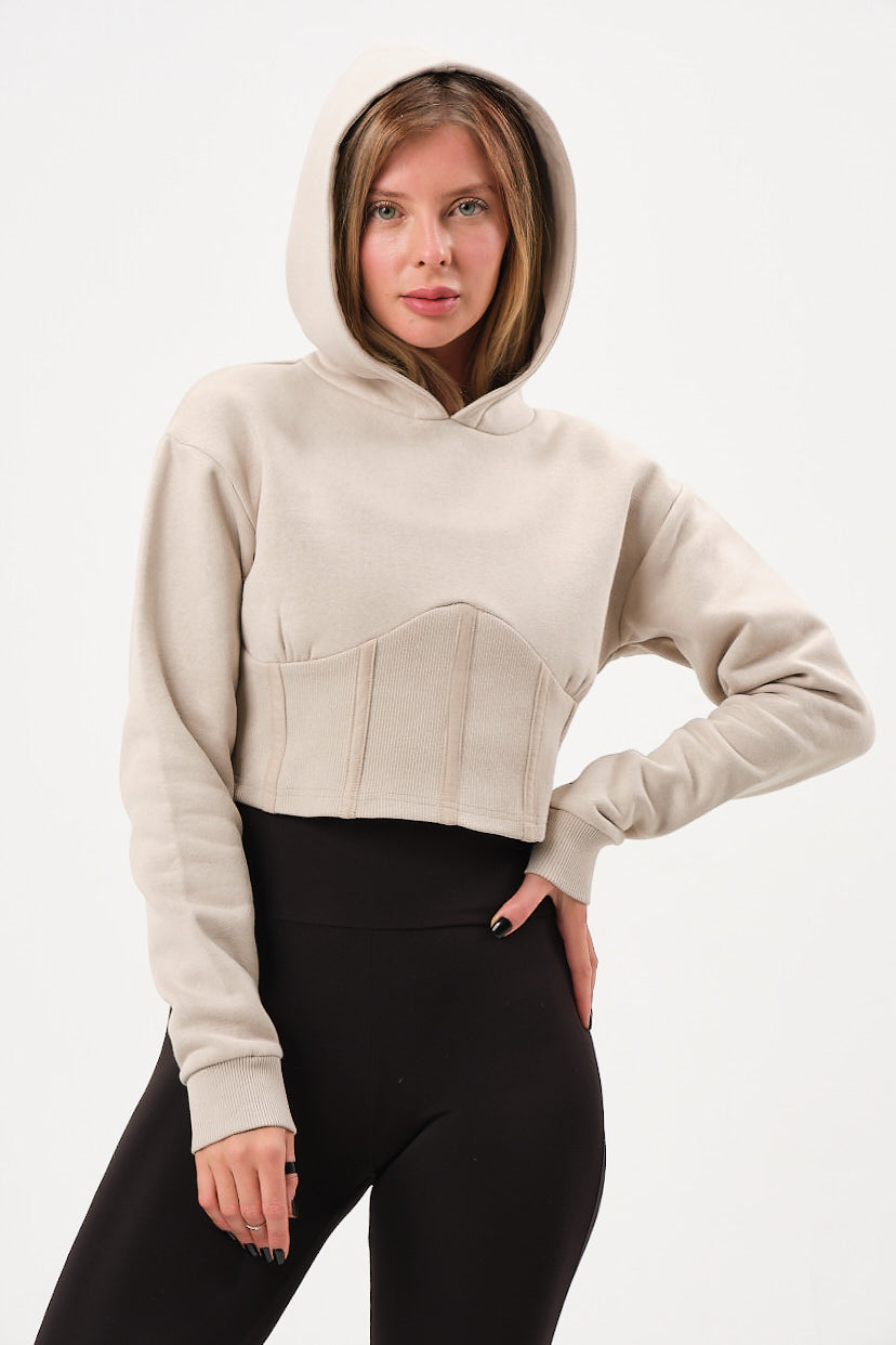 Corset Hoodie Stone